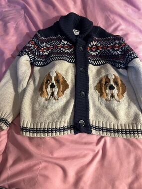 Janie and Jack Sz 2T dog button up sweater